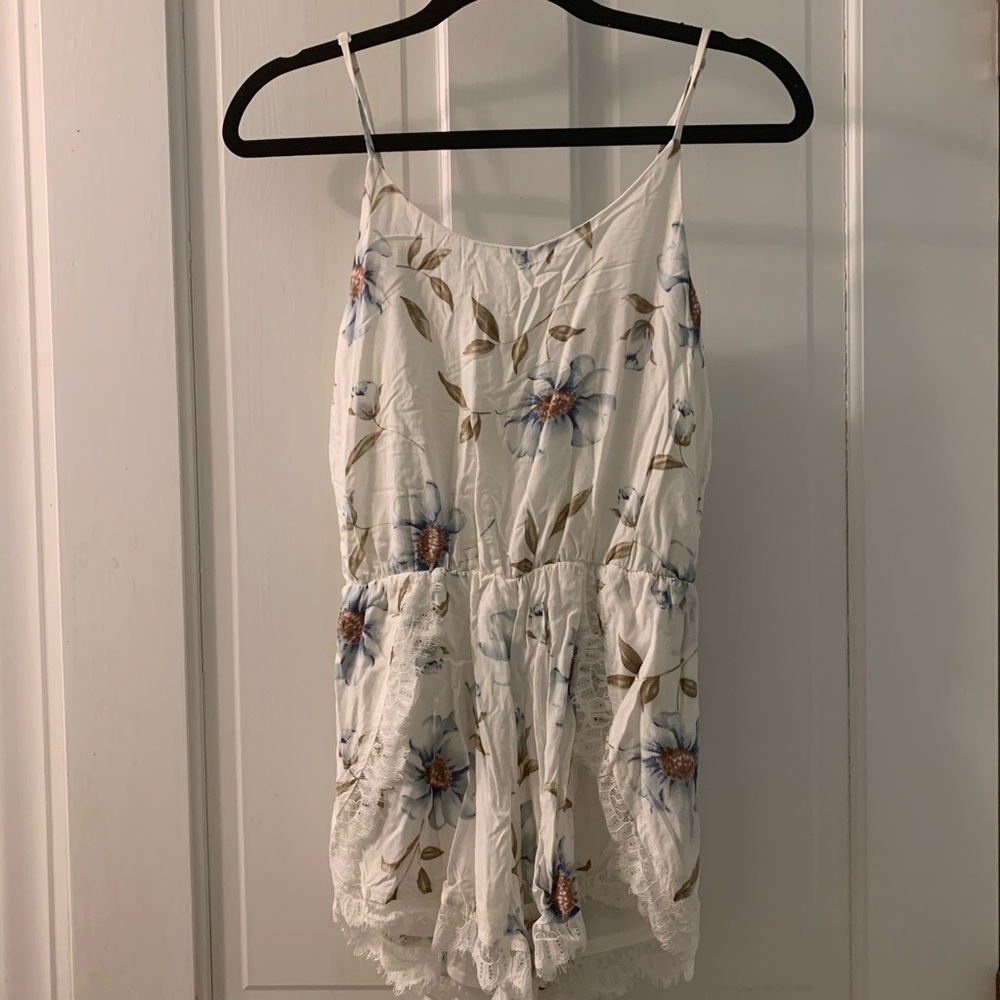 White Floral Romper